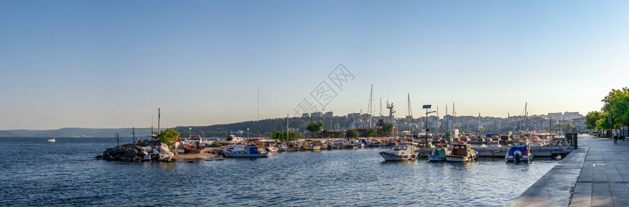 海滨艺术旅行土耳其卡纳莱Canakkale072319Marina和土耳其加纳卡莱市的岸边位于土耳其首都卡纳莱Canakkale图片