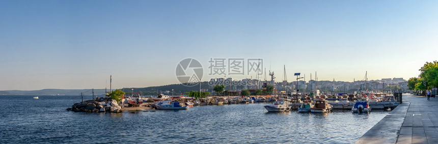 海滨艺术旅行土耳其卡纳莱Canakkale072319Marina和土耳其加纳卡莱市的岸边位于土耳其首都卡纳莱Canakkale图片