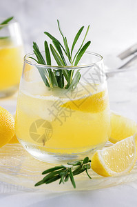 冷冻的伏特加和汤水鸡尾酒新鲜柠檬汁露水的宴会派对图片
