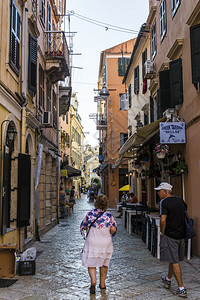 假期晾衣绳希腊科孚岛2018年月5日希腊科孚老城的Corfu旧城希腊小巷老的图片