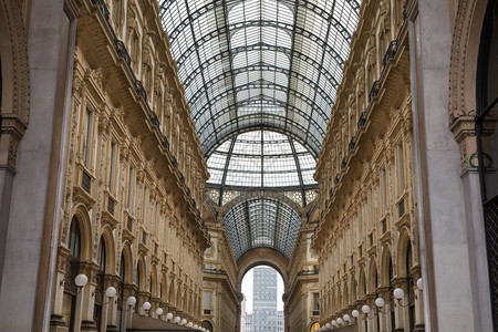 艺术街道人们米兰VittorioEmanueleII画廊购物中心的天花板以步行街的形式出现在米兰图片