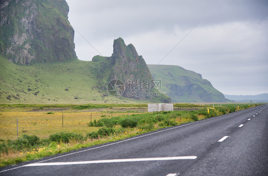 冰岛的道路和山丘旅游美国范围图片