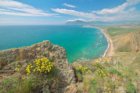 目的地海景沿泉湾日时的风景自然构成图片