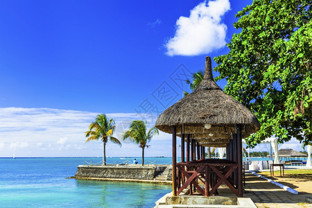 水完美热带海滩风景毛里修斯岛假日马尔代夫塞舌图片