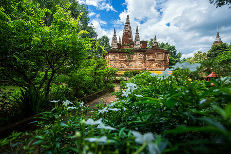 夏天这是泰国清迈的主要旅游景点晚上在清迈的Temple清迈的Temple城市古老的图片