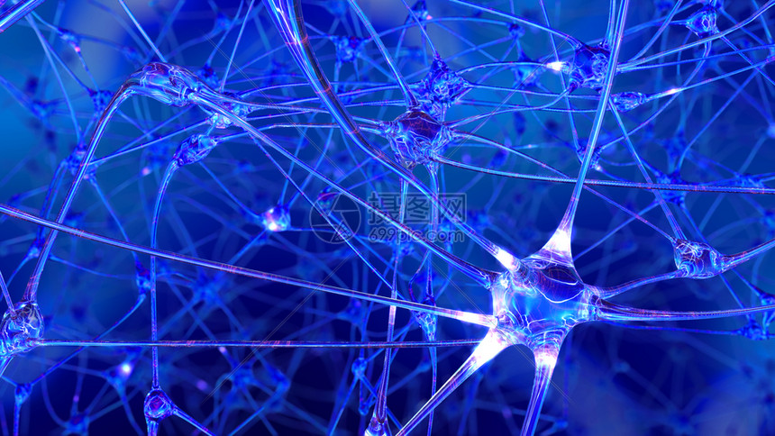 3D人工神经细胞网络和机器人脑中突触的工智能网络传承通过机器人电子脉冲和排放的电动脉冲和流出的神经元网络在信息处理过程中通人造未图片