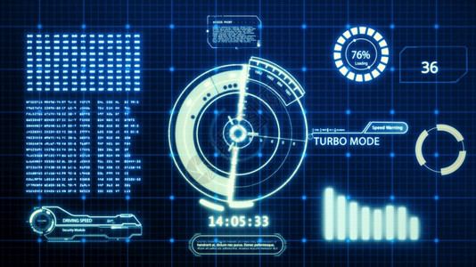 车蓝色抽象数字转换全息技术概念Scifi4K运动图象片段以像素背景显示的蓝度数字转换全息技术驾驶系统图片