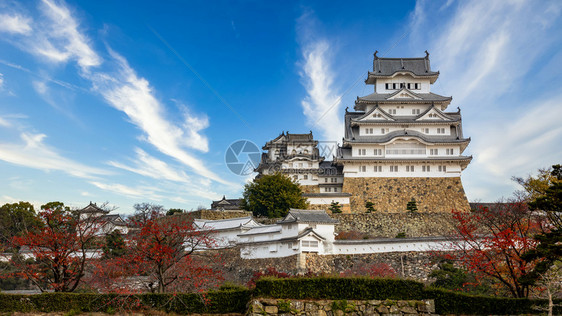 坚不可摧老的天空日本兵库都道府县冰地城堡一个优雅和坚不可破的武士堡垒威尼斯科世界遗产址仁地城堡图片