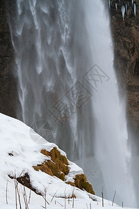 风景荒野美丽的塞尔雅兰德弗斯在寒冷的冬天冰岛欧洲地质学图片