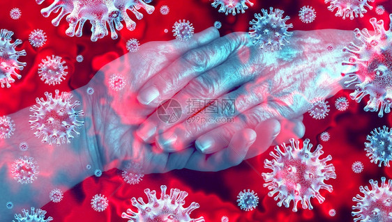 传染超级细菌和老年人或科罗纳以及老年人和护理家庭病患流感的风险作为老年公民的流感菌株病例作为老年人3D致变因素的医学健康风险概念图片