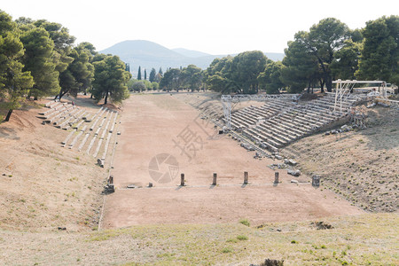 老的埃皮达鲁斯古代城市献给希腊医学神阿斯克莱比乌表观演戏图片