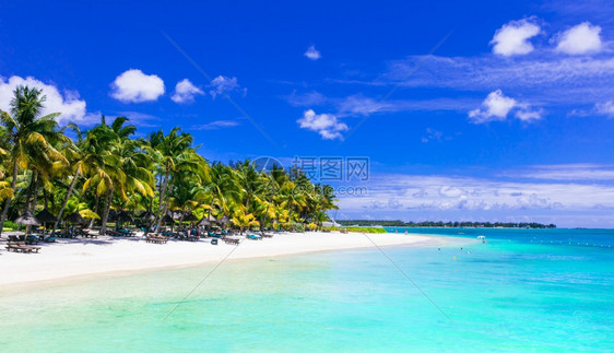 trouauxbiches毛里求斯岛最好的海滩之一风景田园诗般的松弛图片
