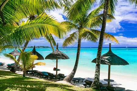 海景观trouauxbiches毛里求斯岛最好的海滩之一岸线图片