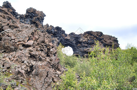 谷冰岛Dimmuborgir的LavaFields美丽草图片