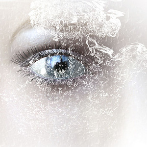 美丽的眼睛数码转换水滴化妆品图片