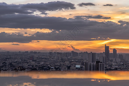 戏剧墙纸天际线201年7月4日201年的空中景色观摩天窗之夜的美景象太阳落幕为今天余下时间带来舒缓的感觉背景图片