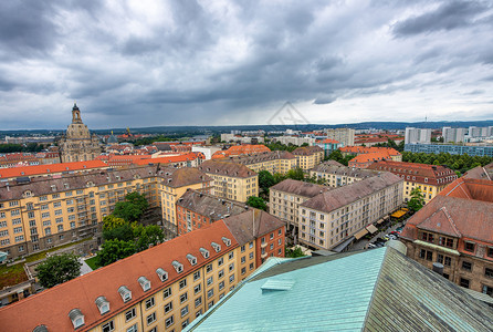镇从德国城市屋顶的空中观测到德累斯顿amedieval硫化石巴伐利亚北欧的图片