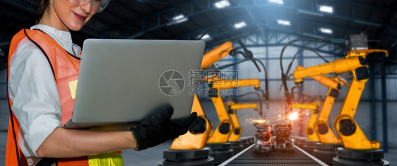 部件用于数字工业和厂机器人技术的先进机械臂系统使用连接到互联网络的IOT软件由工业程控制的自动化造机器人用于数字工业和厂机器人技图片