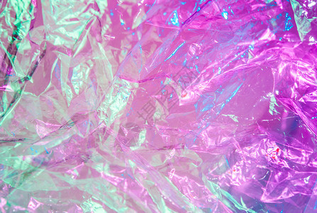 蓝色的未来派后现代主义809年代风格的抽象时尚全息背景亮酸色皱褶玻璃纸薄膜的真实质感SynthwaveVaporwavewebp图片