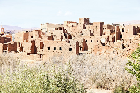 堡摩洛哥瓦尔扎特附近摩洛哥萨哈拉沙漠边缘的加固城镇AitBenHaddudou因在阿拉伯劳伦斯Gladiator等许多电影中作为图片