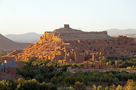 城堡为了墙摩洛哥瓦尔扎特附近摩洛哥萨哈拉沙漠边缘的加固城镇AitBenHaddudou因在阿拉伯劳伦斯Gladiator等许多电图片