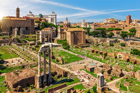 青金石景点废墟SantiLucaeMartina教堂和罗马论坛古老风景意大利罗马图片