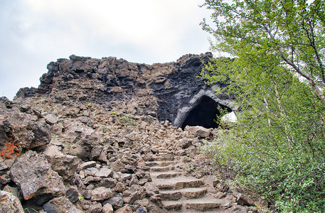 冰岛Dimmuborgir的LavaFields户外内置特征图片