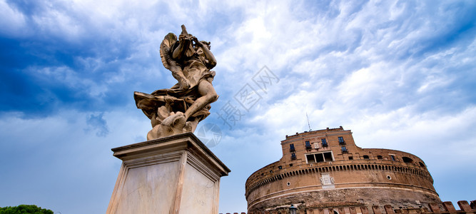 圣天使城堡在意大利罗马阳光明媚的一天历史欧洲结石图片
