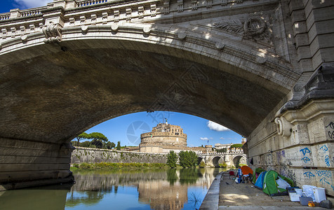 只读存储器拉齐奥无家可归2019年月6日意大利罗马在贝特维托里奥埃马努第二桥下图片
