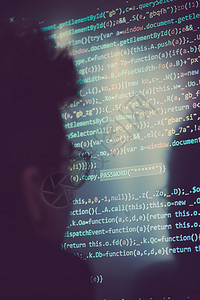 欺诈罪建造利用计算机智能手和编码窃取密私人数据加密的黑客屏幕显示程序代码网站开发应用程序建设密码和私人数据因特网密码和私人数据开图片