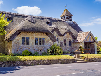 英国怀特岛Wight联合王国乡村的英语家庭小教堂芦苇岛图片
