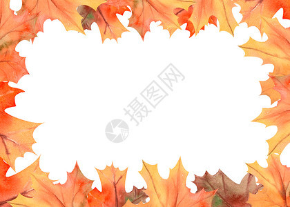 艺术水彩秋叶边框图片
