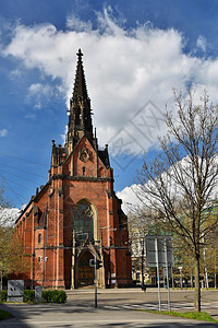 全景象征布尔诺JanosComenius捷克红十字福音红堂Brno市捷克欧洲图片