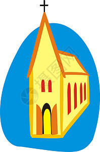 教会信仰插图黄色宗教背景图片