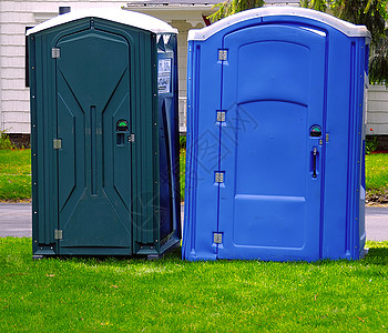 便携式厕所活动卫生设施蓝色绿色洗手间卫生间便盆外屋休息图片