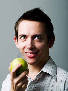 吃苹果饮食味道小吃绿色水果食物营养成人男性男人图片