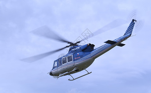 贝尔412飞行警察救援航班蓝色菜刀直升机航展图片