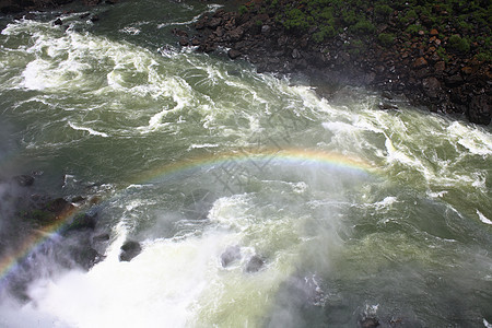 伊瓜苏 Iguazu Iguau 瀑布  大型瀑布森林高度绿色流动岩石荒野淡水图片