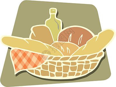 面包插图食物小麦燕麦烘烤篮子图片