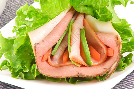 健康饮食食物绿色营养餐饮小吃盘子午餐火腿早餐餐厅图片