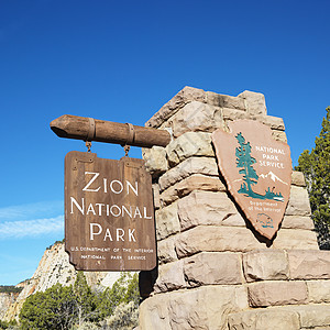 锡安国家公园标志石头旅行假期正方形照片旅游崎岖沙漠风景环境图片