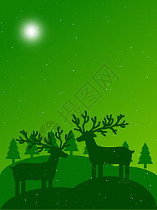 圣诞节风景星星孩子们卡片精灵驯鹿雪橇快乐愿望蜡烛礼物背景图片