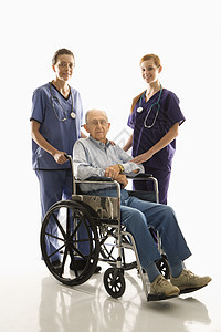 残疾人老年人成年人照片擦洗病人护士轮椅医疗医生图片