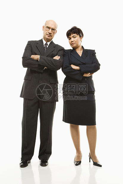 商务人士和女人中年双臂两个人职业商业妇女女性人士商务女士图片
