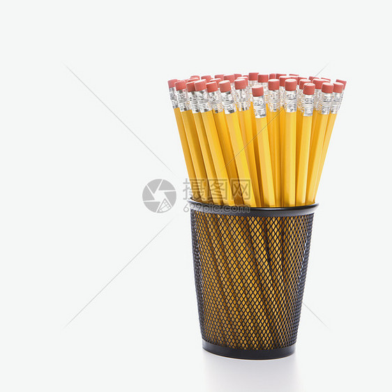 手持的铅笔工作橡皮办公用品学校橡皮擦文具教育正方形黄色商业图片