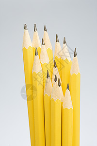 一群尖铅笔物体办公用品学校黄色文具教育高度商业学习工作图片