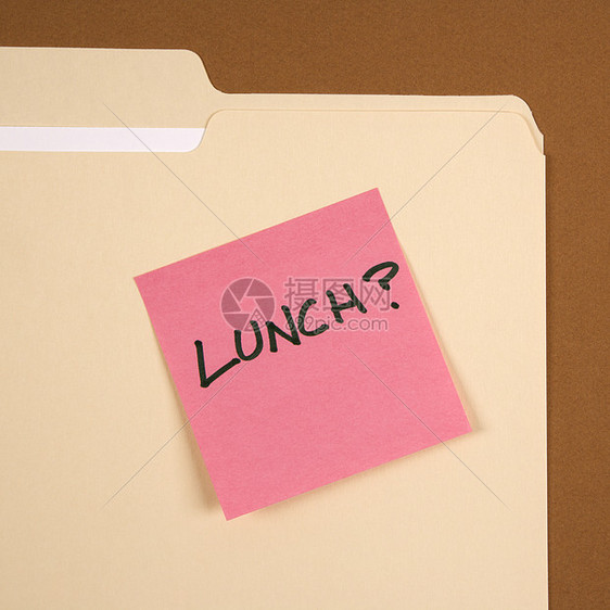 午餐粘糊的便条粉色日程便利贴邀请函商业组织静物棕色正方形图片