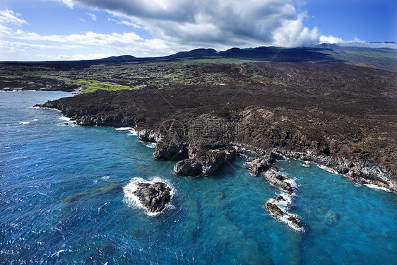 夏威夷海岸海景沿海旅行支撑水平悬崖视图鸟瞰图岩石风景图片