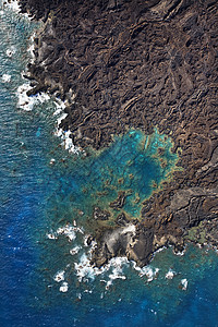 毛伊海岸的航空旅行岩石海岸线海洋地质视图支撑自然界熔岩鸟瞰图图片