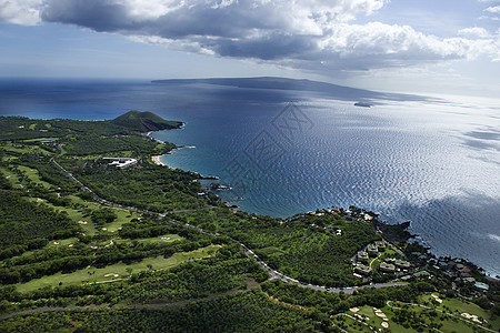 毛伊岛 夏威夷海岸线海岸海洋天线假期支撑视图风景水平鸟瞰图海滩图片